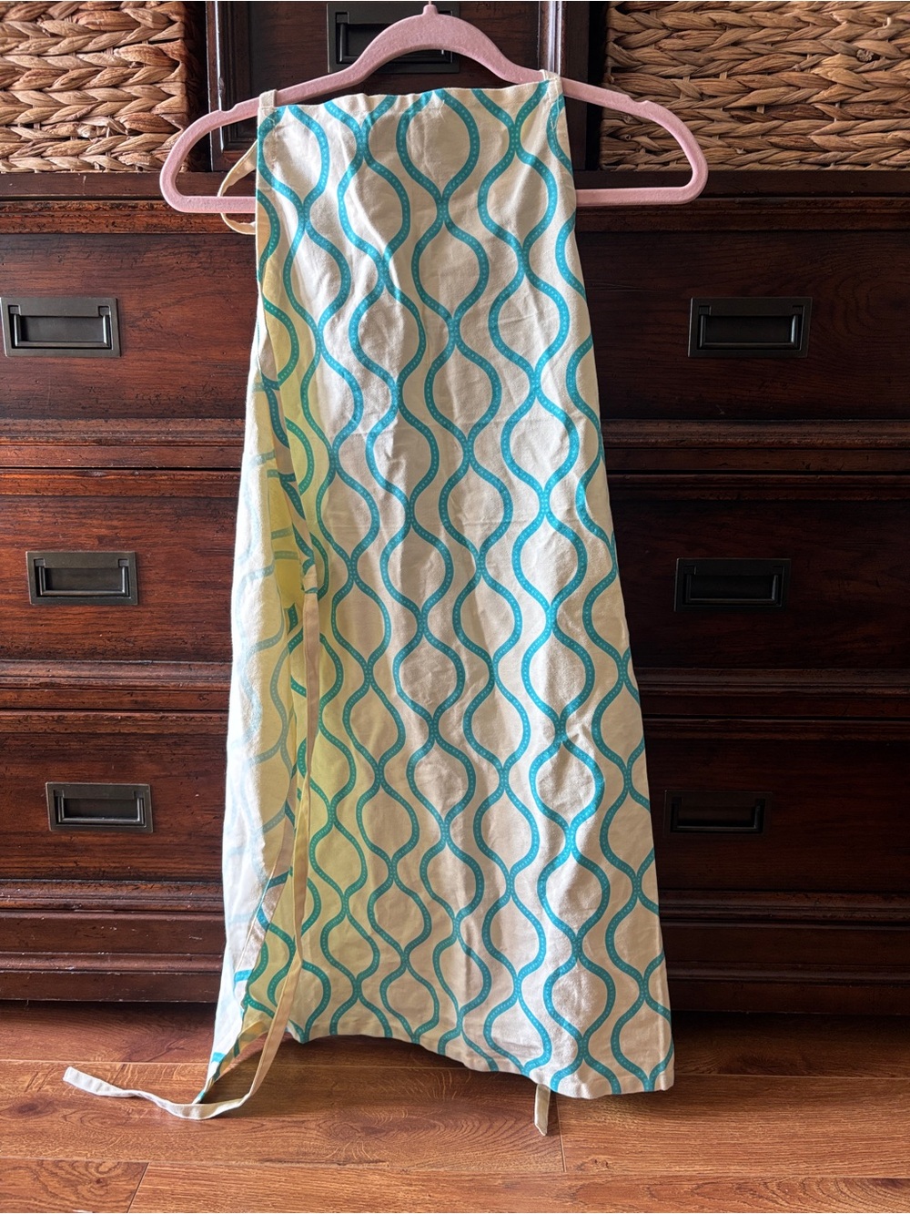 Blue Geometric Cotton Apron - Unbranded